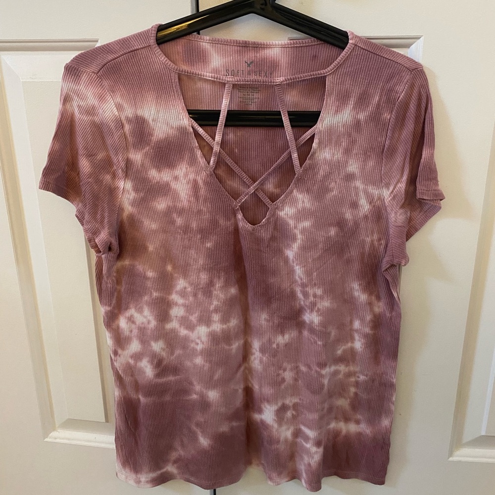 American eagle cross cross tie dye tee